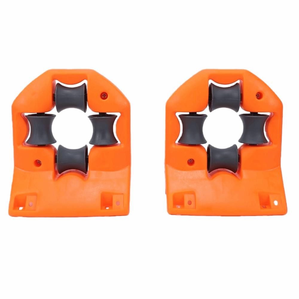 2PCS Plastic Garden Hose Holder Orange Wall Mount Hose Guide Hose Roller Guide Fence Hose Routing