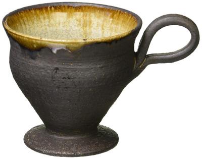Marui Seito Shigaraki Ware Hechimon Demitasse Tasse mit braunem Etikett