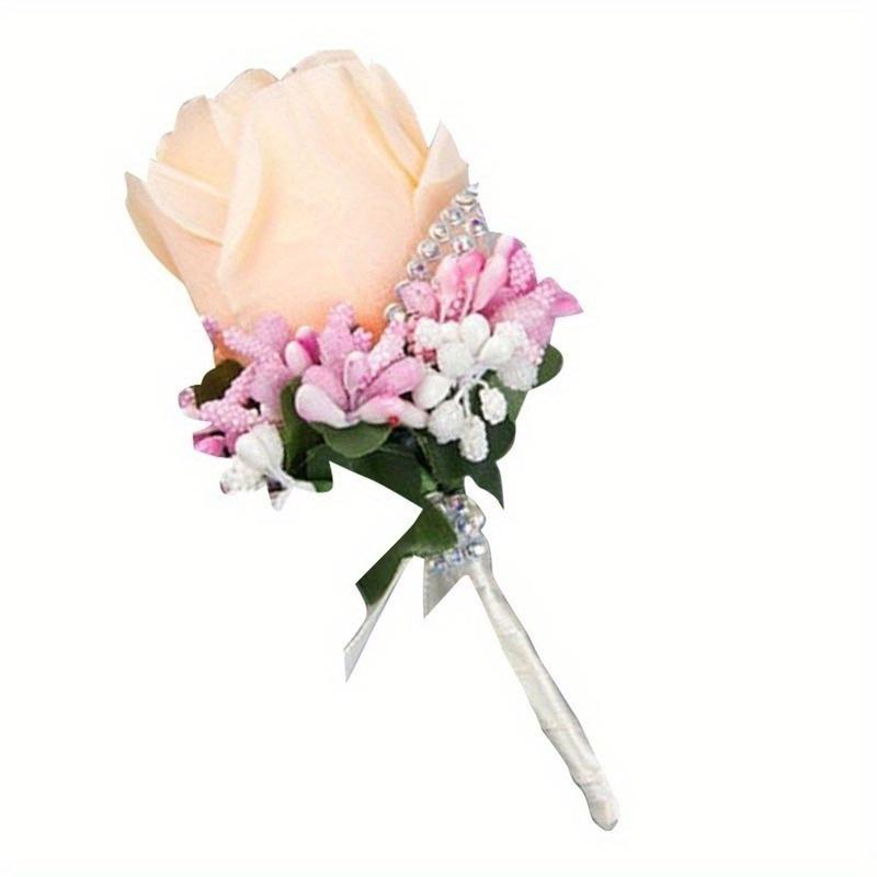 Bräutigam Herren Corsage Simulation Seide Rose Pin Brosche Hochzeit Anzug Blume Zubehör