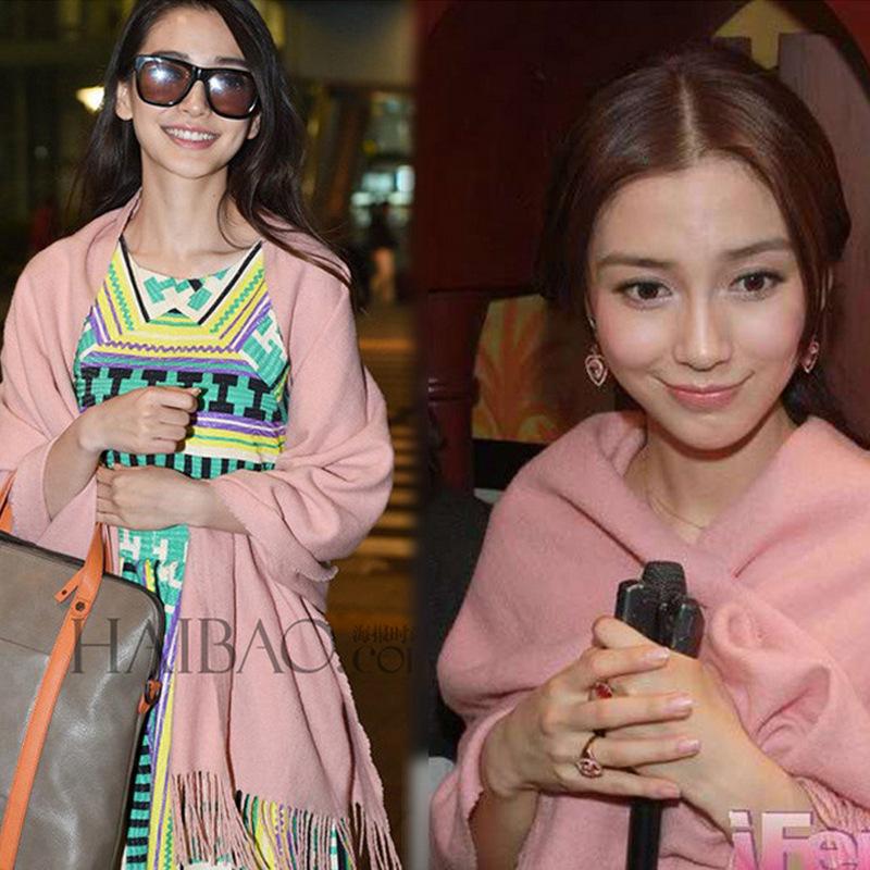 Solid Color Imitation Cashmere Scarf for Women Winter Korean Style Shawl and Scarf Dual Purpose Thickened Bridesmaid and Bride To Keep Warm in Autumn