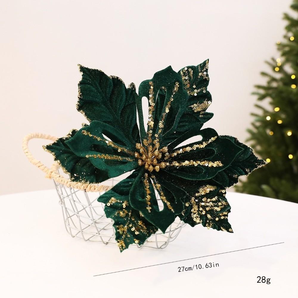 DIY Decoration Fake Flower Fabric Plastic Xmas Tree Decorations  Christmas Gift