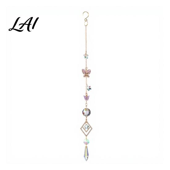 Crystal Wind Chime Butterfly Suncatcher Chime Rainbow Maker Prism Hanging Ornament Sophisticated Courtyard Ornament Indoor Outdoor Pendant for Home,