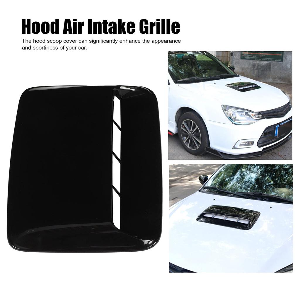 Bonnet Air Vent Grille, Universal Black Unchangeable Hood Scoop Cover