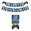 GAME ON Blue Gaming-Themed Birthday Party Decorations: Game Controller Banner and Aluminum Foil Balloon Set