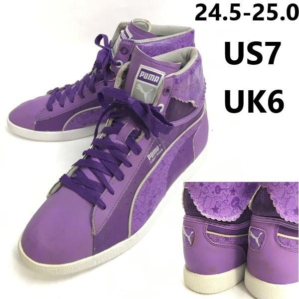 

PUMA high cut sneakers 7 25 purple