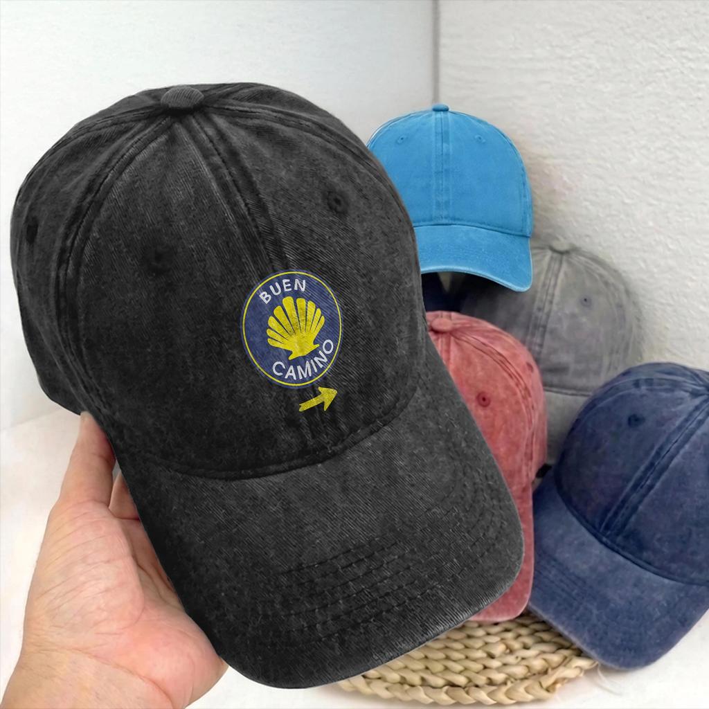 Buen Camino El Camino de Santiago Unstructured Baseball Cap Casual Distressed Denim Washed Hike Snapback Outdoor Adjustable Hat