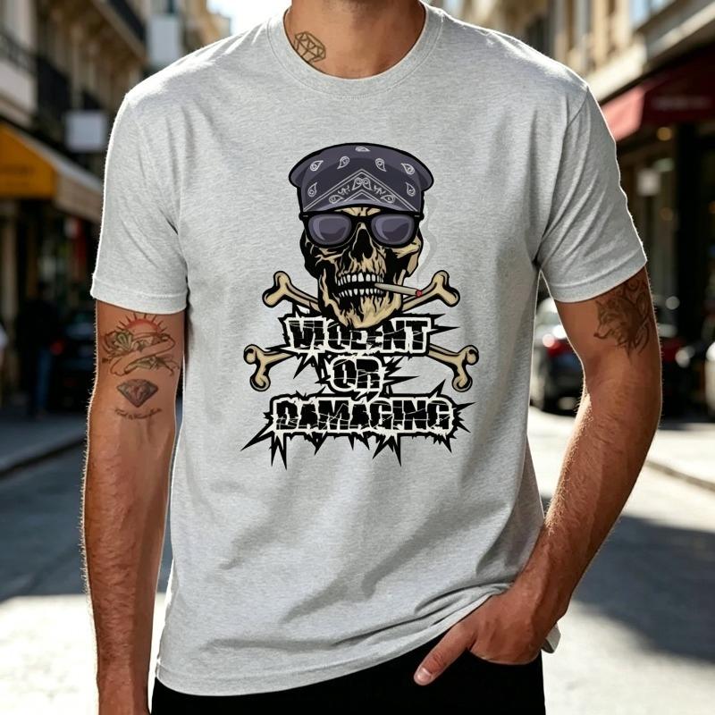 Skull Print Tshirt for Unisex Unisex Casual Short Sleeve Tee Fashion Streetwear Top New Summer 100 Cotton Tshirt Unisex Unisex