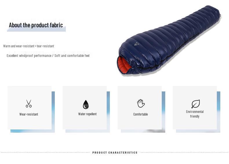 SKY ICE Adult Mummy Down Sleeping Bag - Winter Goose Down for Cold Weather Camping