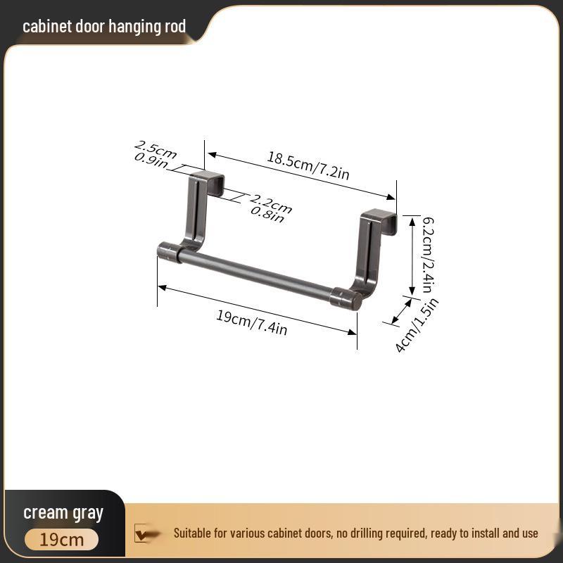 Бесшумный держатель для кухонных полотенец на дверцу шкафа - Многофункциональное решение для подвешивания и хранения 706₽