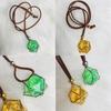 Trendy Cage Holder Necklace with Interchangeable Crystal Rope Pendant Fashionable Crystal Stone Accessory for Women