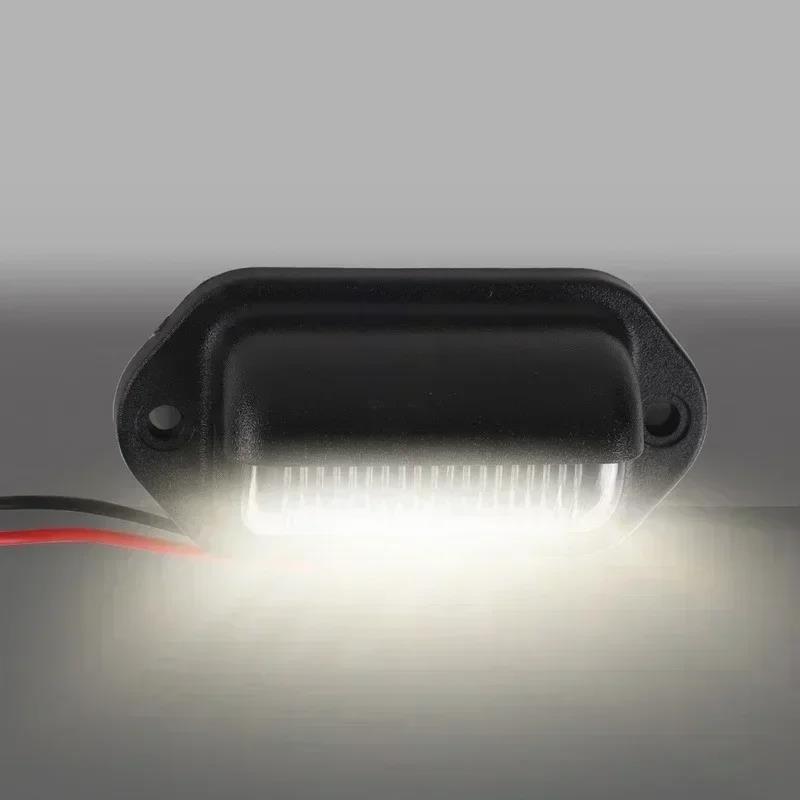 2Pcs 6 LED License Plate Lights Universal Car Truck RV Trailer Van Licenses Taillight Waterproof Rear Lamps Tools Accessories Back Up Lights 1