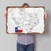 Hand Drawn Map of Texas Printed Poster Customized Wall Art Retro Vintage Metal Tin Signs for Home Decoration Living Room Decor