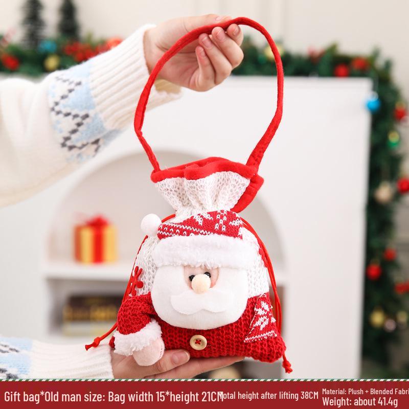 Large Santa Claus Christmas Eve Gift Bag with Pocket for Decorations