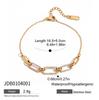 Uworld Simple Classic 18K Gold Color Plated Stainless Steel Smooth Pentagram Bracelet Zircon Heart Bracelet Women's Jewelry Part