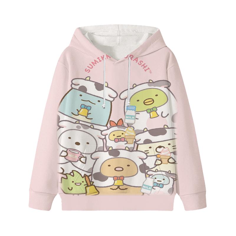 

Детская толстовка с капюшоном Sumikko Gurashi, осенний свитер с длинными рукавами для мальчиков и девочек, детский пуловер 160 античный белый