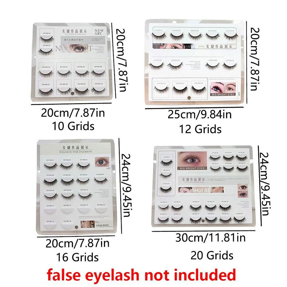 10/12/16/20 Grids Eyelash Display Board Metal Stand Acrylic Lash Holder Eye Lash Plate  Full Strip