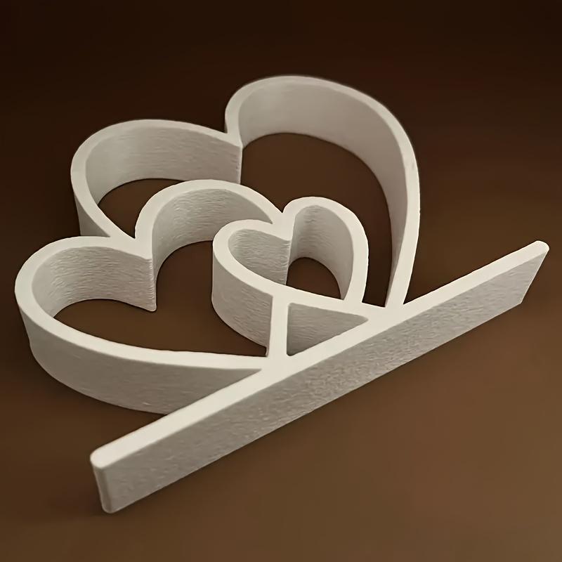 Black White Heart Sculpture – Minimalist Home Decor Art, Perfect Valentine Gift for Desktop & Bookshelf