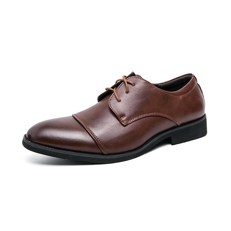 Men's Large Size Derby Formal Leather Shoes for Office, Wedding, and Banquet