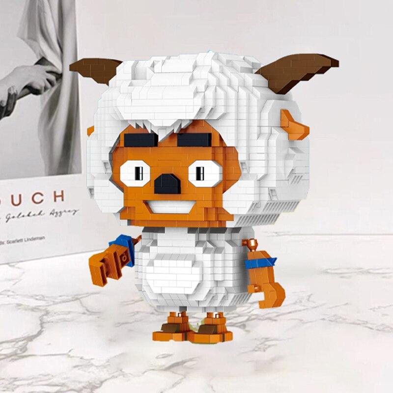 Lezi 8177 Strong Smart Sheep Stupid Wolf Cartoon Animal Monster Pet Mini Diamond Blocks Caramizi Jucărie de construcție pentru copii fără cutie