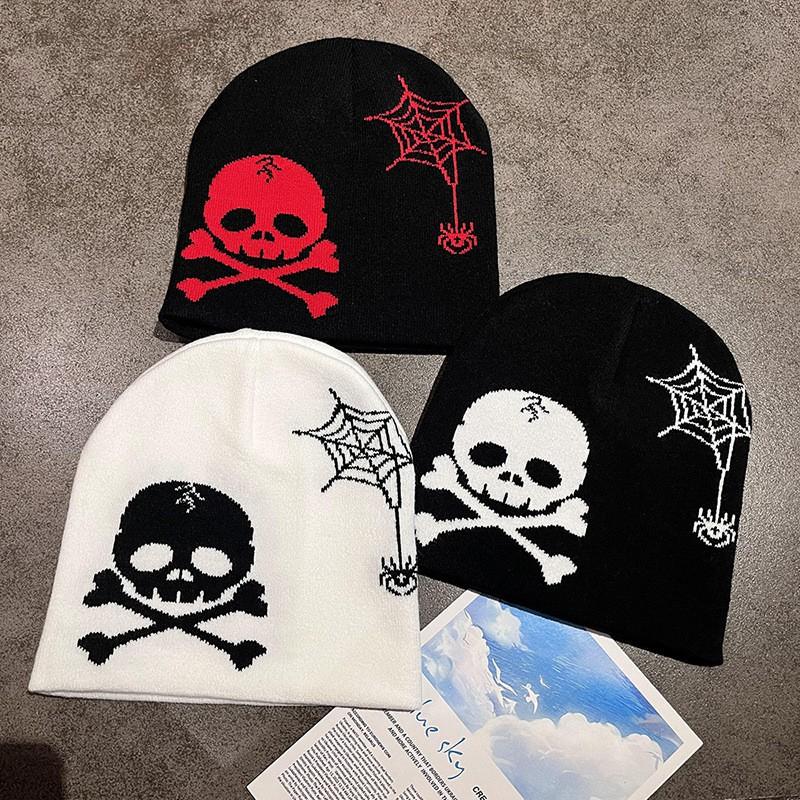 Halloween Skull Knit Beanie Warm Street Style Gothic Hat Fall