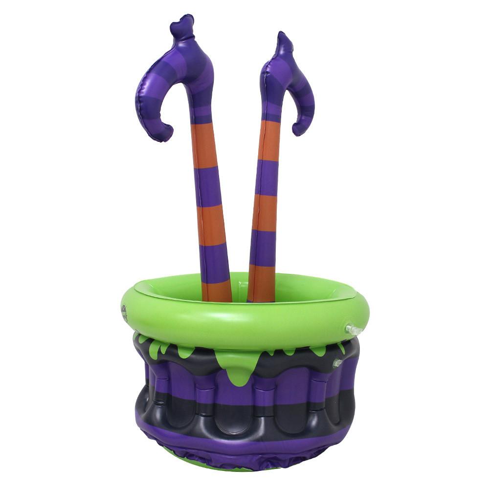 Inflatable Pvc Witch Ice Bucket For Halloween With Cold Drink Dispenser Toy