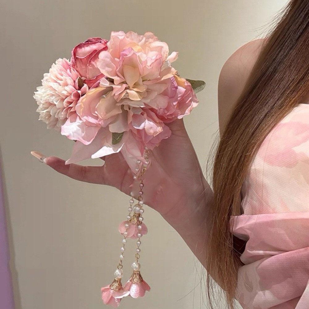 Ancient Style Chinese Style Hair Clip Colorful Flower Hairpin  Photography Props