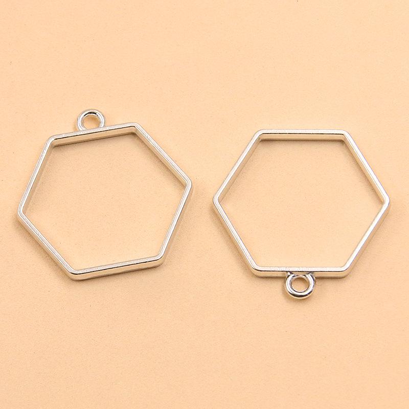 White K Alloy DIY Jewelry: Moon, Round & Heart Hollow Pendants (17 Styles)