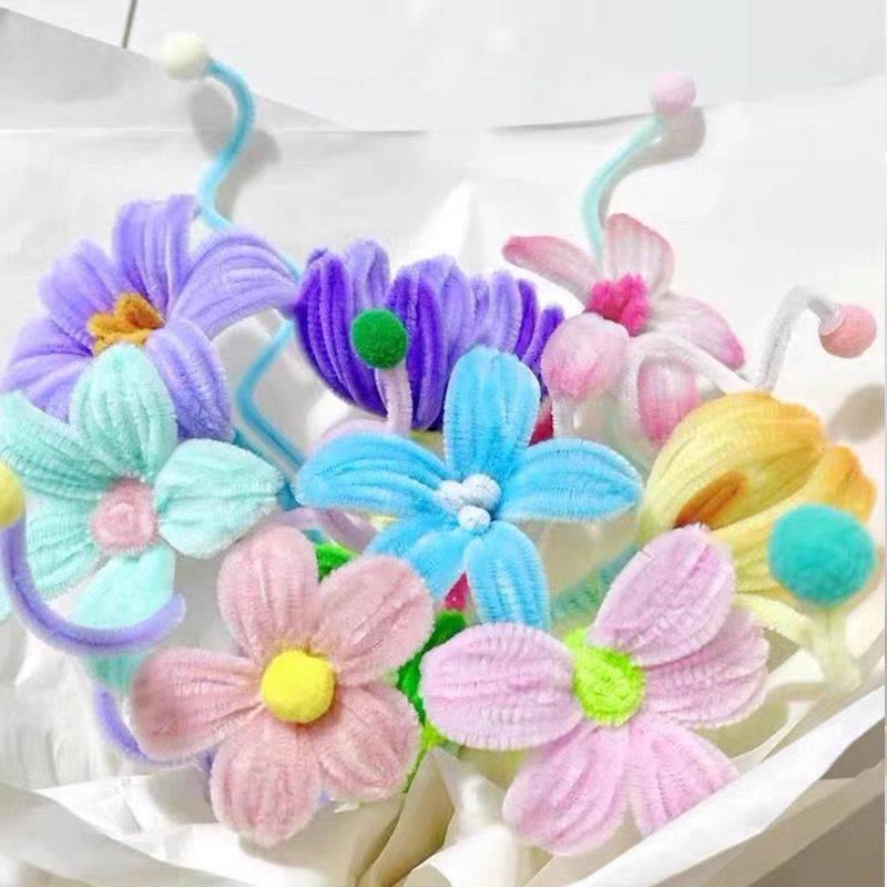 Colorful Macaron Mixed Chenille Stems: Creative Pipe Cleaners for Children's Crafts