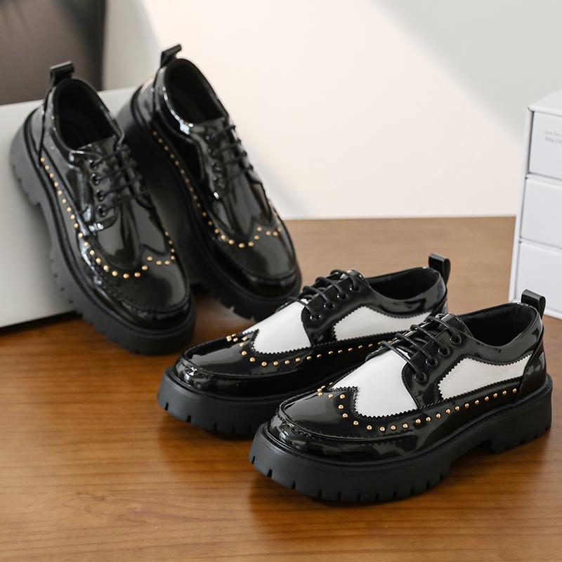 Fashion Fashion Men Dress Shoes Men Platform Light Comfortable Fashion Big Head Shoes Lace-up Business Office Brand Shoes Size 38-46