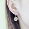 Exquisite Russian Purple Gold Flower Ear Hook Plated Rose Gold Color Gold Hollow Peony Flower Fashion Korean Version Ear Jewelry