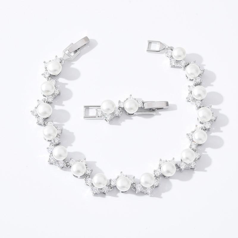 Accessories Wedding Accessories Diamond Pearl Crystal Bracelet