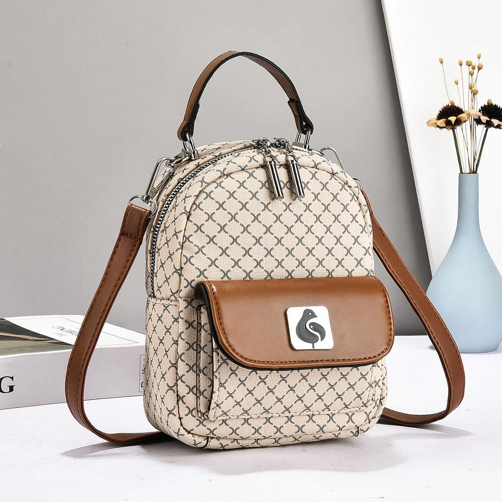 Women's Metallic Quilted Mini Backpack, 3-in-1 Convertible Crossbody Shoulder Bag, PU Leather Trendy Handbag for Daily Use
