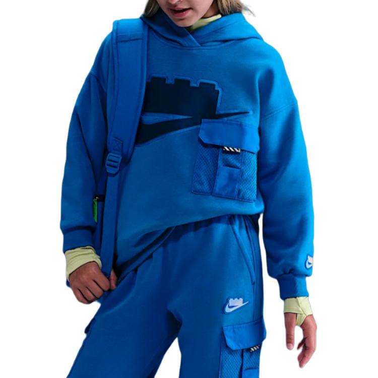 Nike X LEGO Oversized Hoodie Collection With Logo Kids Hoodies HV6732-470