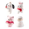 Cute Micro-landscape Christmas Puppy Pig Playing with SnowSmall Animal Decorative Accessories Desktop Mini Ornaments
