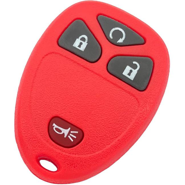 Key Fob Cover Case Shell Fit for Chevy Silverado Avalanche Equinox Express Traverse GMC Yukon Sierra 1500 2500 3500 HD Acadia OUC60270 (4 Buttons B)