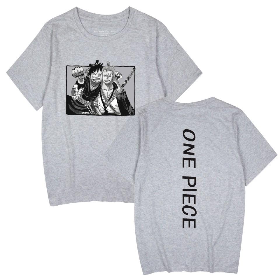 ONE PIECE Anime Women Men's T-shirts Graphic Shirt Cartoon Printed O-Neck Oversized Short Sleeves Fashion Mens Clothing Streetwear
