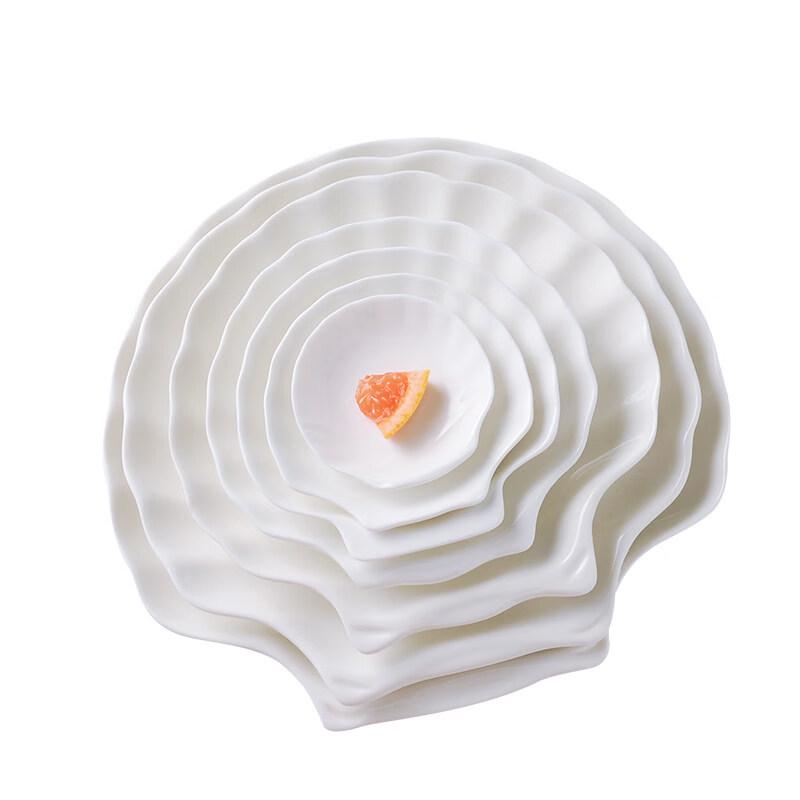 White Ceramic Seashell Plate