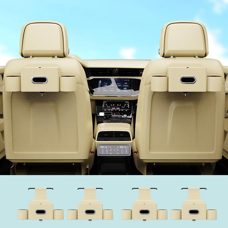 Headrest Storage Box With Hooks Wear-Resistant Seat Back Organizers Car Organizer With Cup Holders For Bottles Snacks Toys Wipes