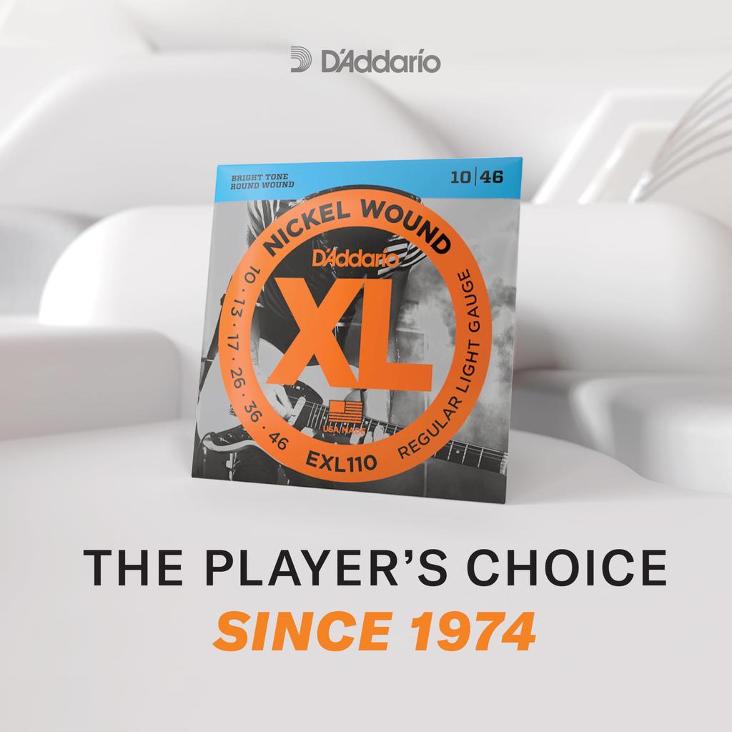 Electric Guitar XL Regular D'Addario Strings, Nickel, .010-.046 Light, 10-pack, EXL110-10P