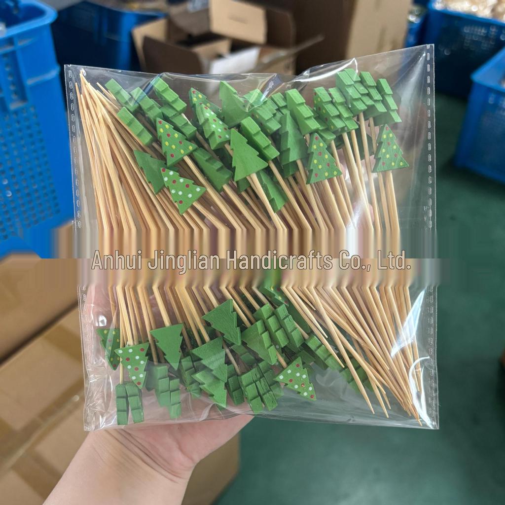 Moș Crăciun Bambus Cocktail de Crăciun și Frigarui de Fructe