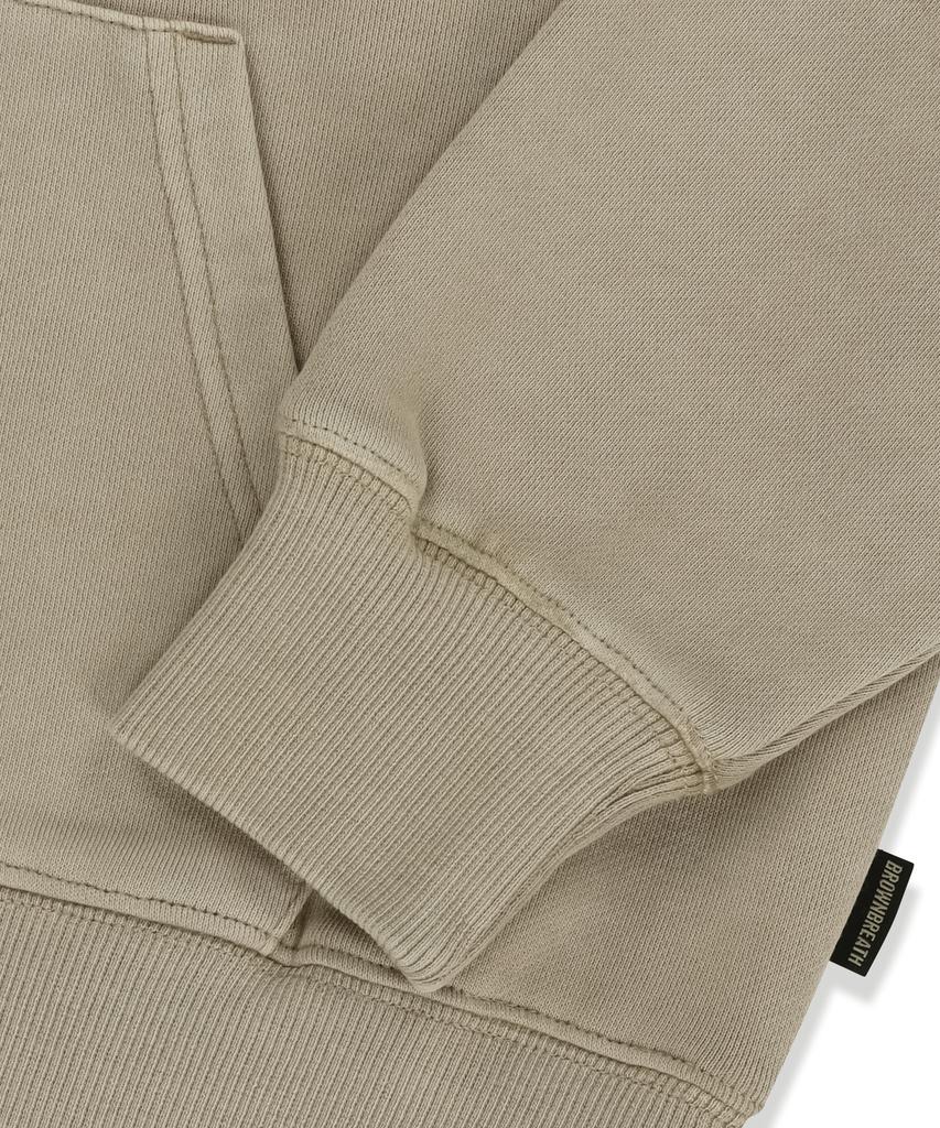 W Patch Crop Hoodie - Beige