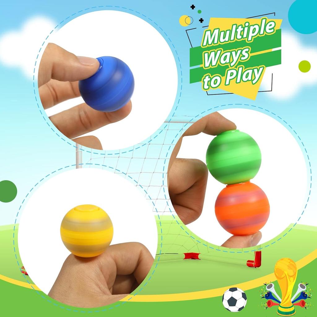 Mini Fidget Spinners Soccer Balls for Kids Soccer Party Favor Rotatable Finger Stress Balls Toy Classroom Prizes Return Gifts