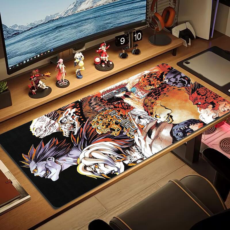 Death Note Anime Farbe Mauspad Großes Gaming Tischkissen Rutschfest Laptop Tablet Großes Mauspade XXL Matte Mini PC Spielmatte Mit Verriegelter Kante