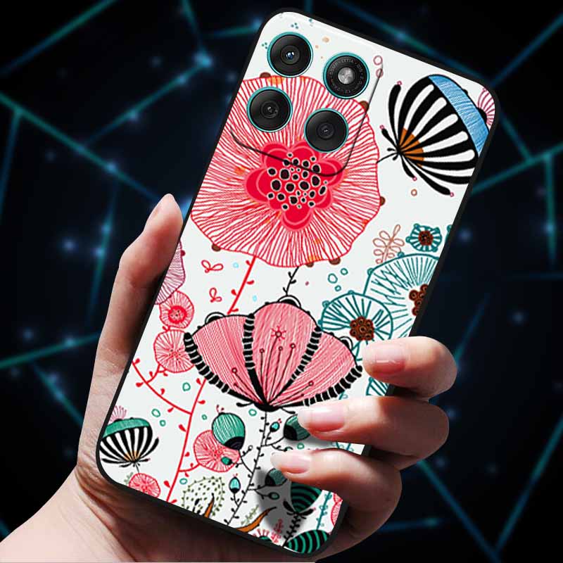 For Motorola Edge 60 Fusion Case 60Stylus 3D Flowers Emboss Phone Cases for Moto Edge 60 PRO Stylus Back Soft Silicone Bumper
