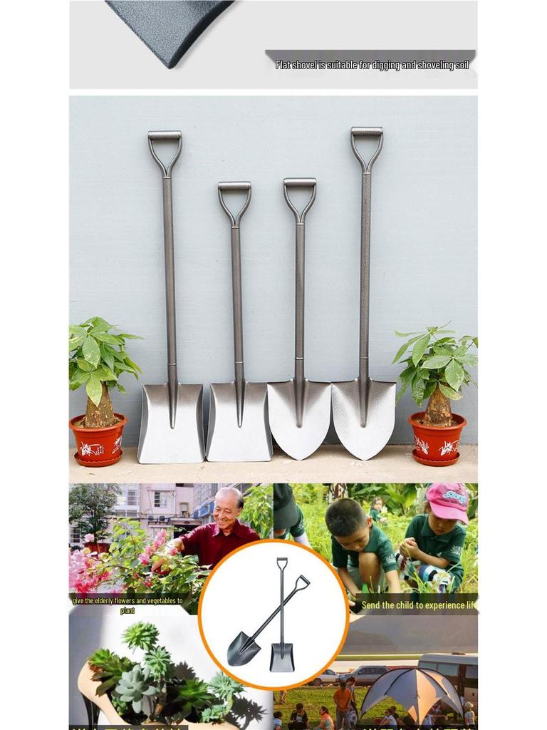 Manganese Steel Iron Shovel for Gardening - Heavy Duty Tool for Planting, Digging, and Outdoor Use
