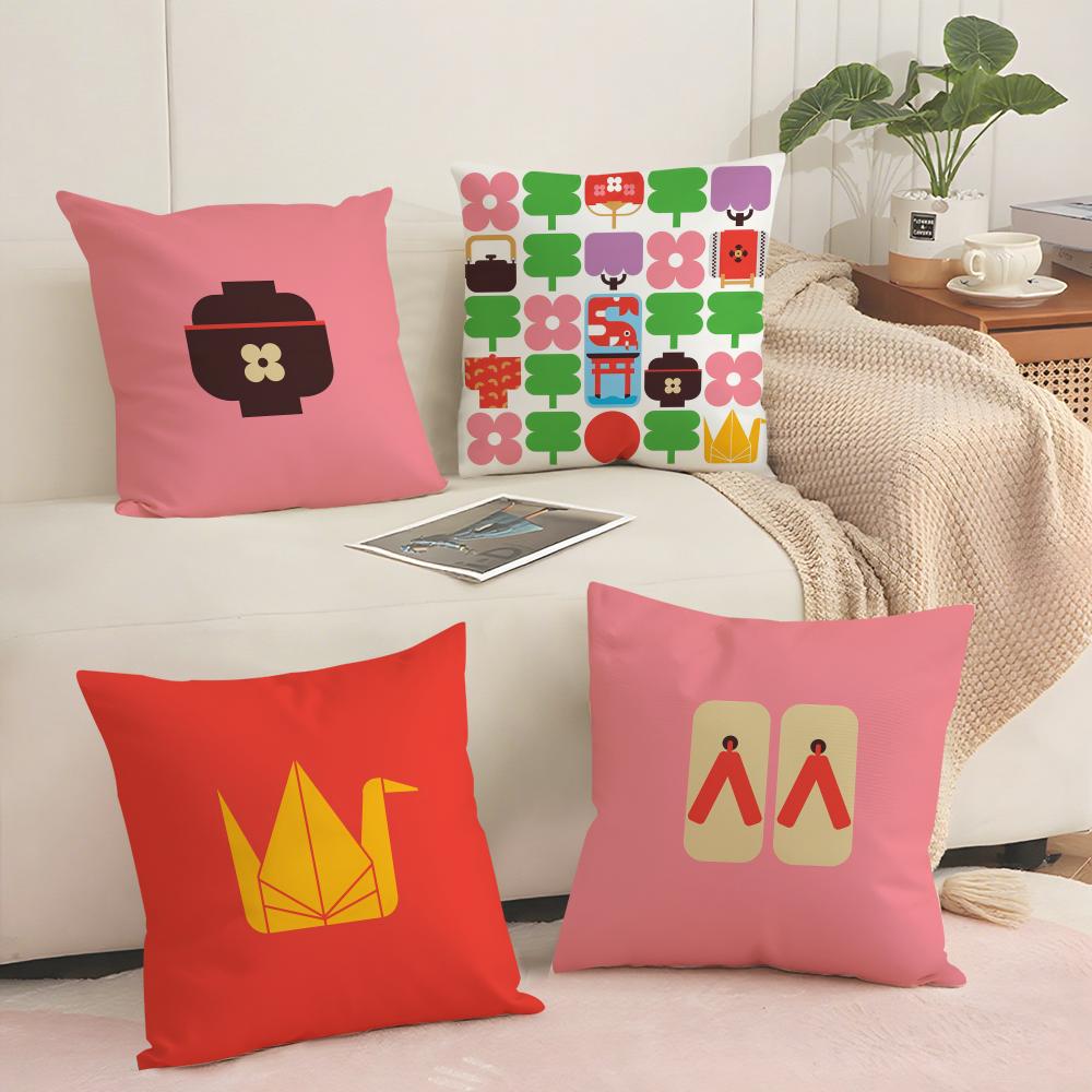 Anime Japan Day Cushion Cover Short plush Doublesided Print Square Throw Pillow Covers Sofa Home Cushion Decor