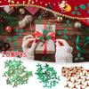 100PCS/Pack Christmas Gift Box DIY Atmosphere Parties Environmentally Friendly Green Triangular Leaves Adorn Parties Festive 3.5cm