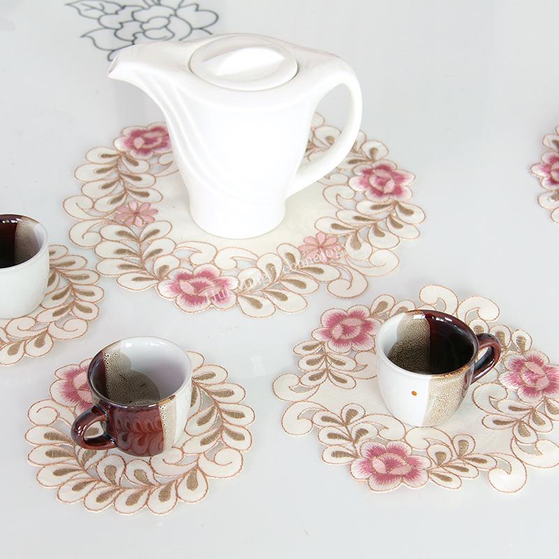 Table Runner Europe Embroidered Tassel Table Runners Table Flag Table Cover Cup Mat Pink Flower Banner Pad Tv Cabinet Cloth