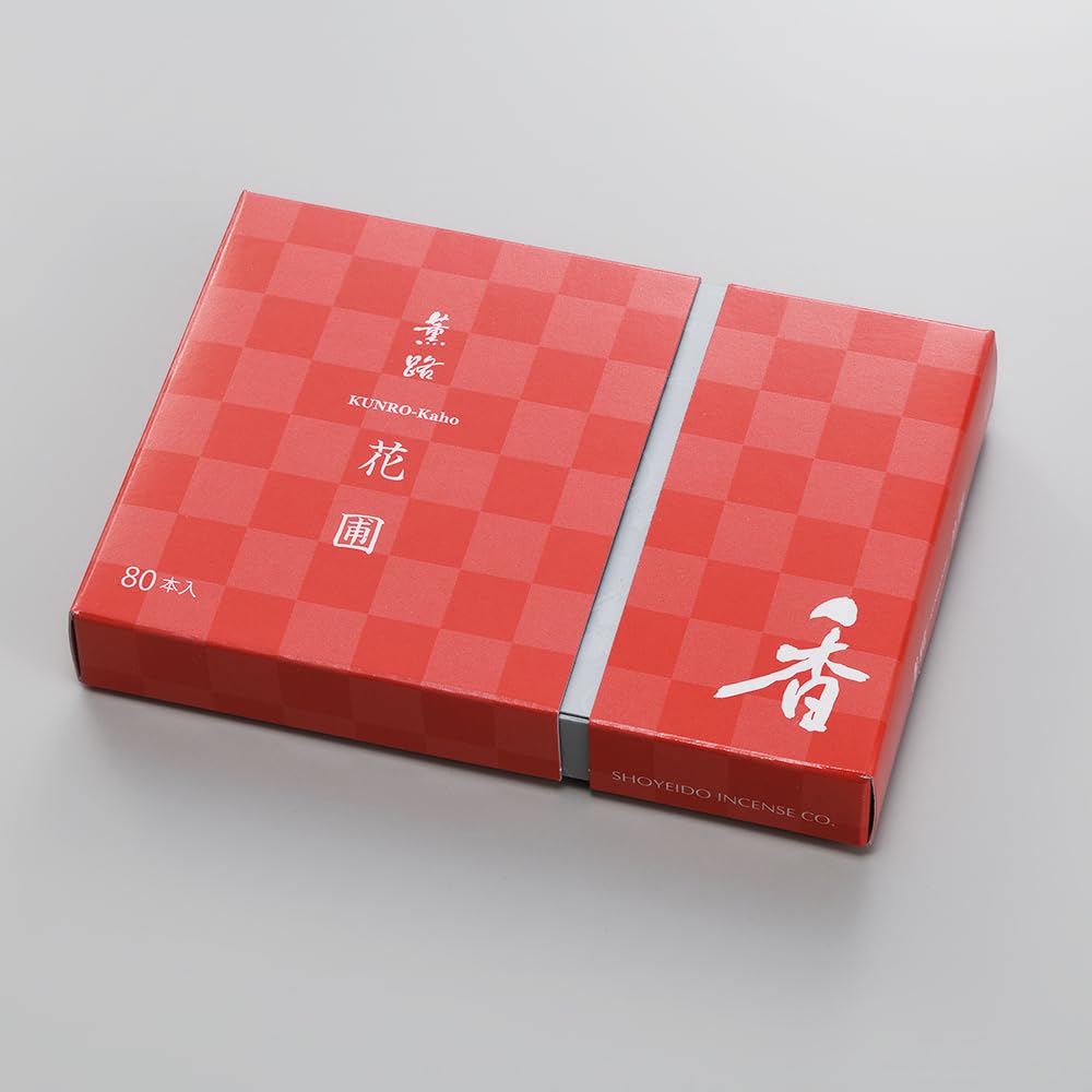 Shoyeido Kunro Kaho Incense, 80 Sticks, with a Simple Incense Holder, In a Paper Box