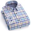 Winter Thermal Shirts Long Sleeve for Men 2 Layers Cotton Oxford Easy Care Warm Male Plaid Shirts Casual Business